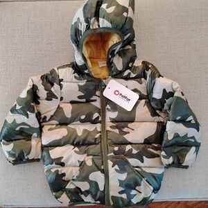 PatPat Camouflage Hooded Puffer Jacket